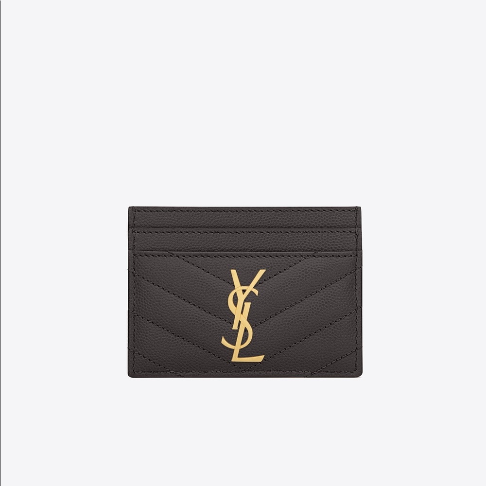 🚫SOLD🚫 *RARE COLOR* NIB Authentic Saint Laurent Monogram Card Case in “Storm” - Picture 2 of 4